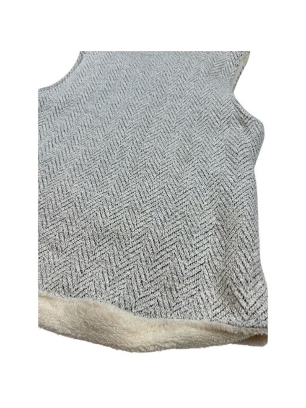 Altard State Herringbone Sherpa Lined Vest Medium Cozy Neutral Gray (AA1143) - Picture 8 of 8